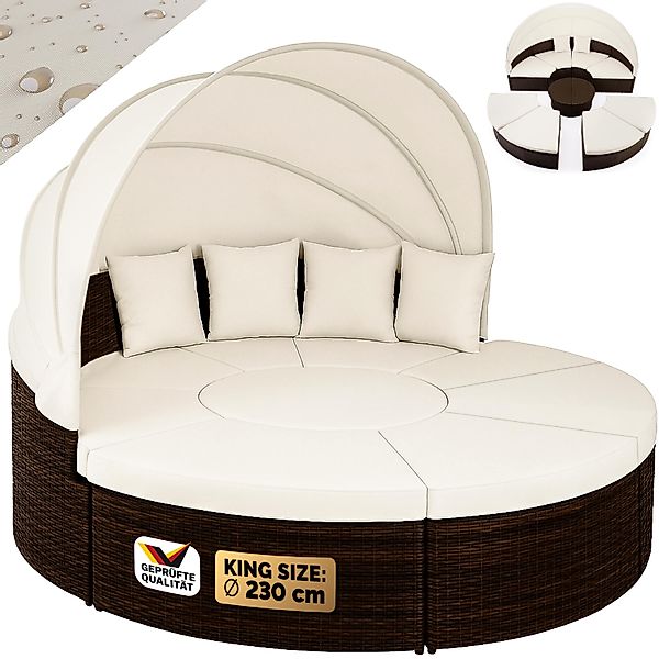 Casaria Sonneninsel Braun, 230cm Sonnenliege Polyrattan günstig online kaufen