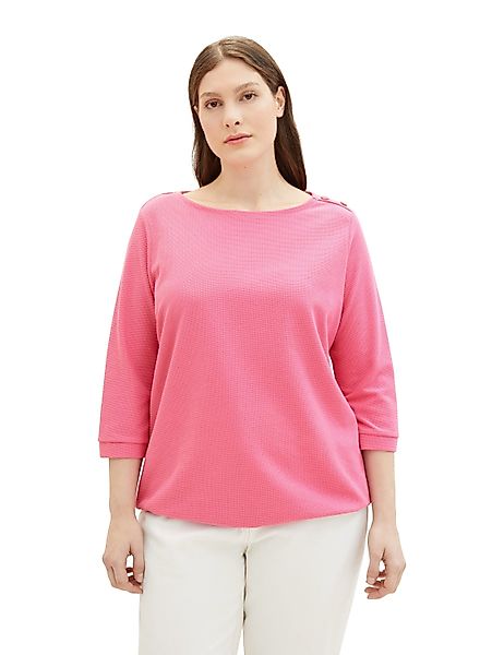 TOM TAILOR PLUS 3/4-Arm-Shirt mit U-Boot-Ausschnitt günstig online kaufen