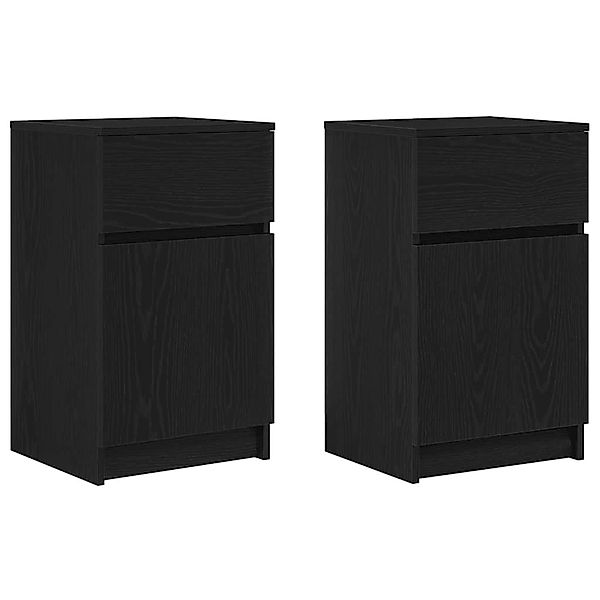 vidaXL Nachttische 2 Stk, Schwarz 39x35x65 cm Holzwerkstoff 861322 günstig online kaufen