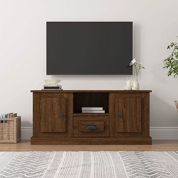 Vidaxl Tv-schrank Braun Eichen-optik 100x35,5x45 Cm Holzwerkstoff günstig online kaufen