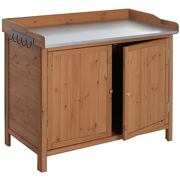 PROREGAL Gartenschrank Mit Arbeitsplatte 86x104x52cm Outdoor Tanne Holz Bra günstig online kaufen