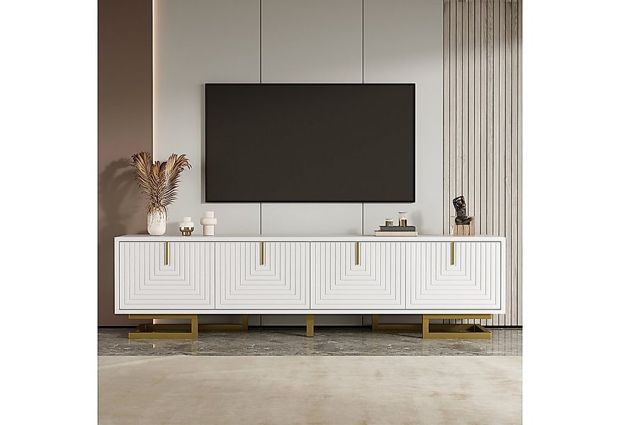 MODFU Lowboard mit Regalfächern, Goldbeine (TV-Möbel, Fernsehschrank, 1 St. günstig online kaufen