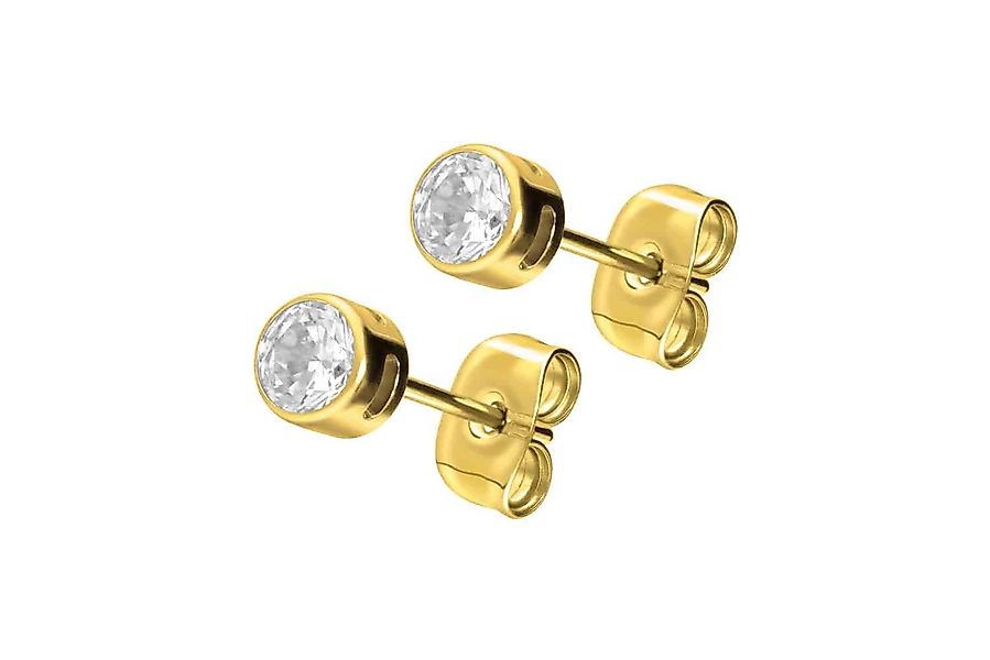 FILANGO Single-Ohrstecker Titan Ohrstecker EINGEFASSTER KRISTALL günstig online kaufen