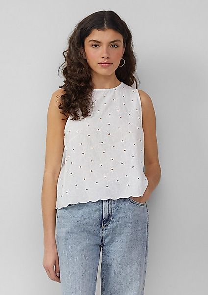 QS Blusentop Bluse Blusentop mit Lochstickerei günstig online kaufen