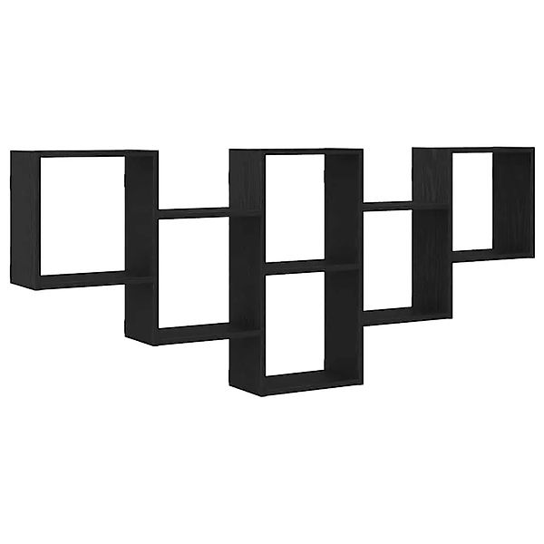 vidaXL Wandregal Schwarz Eichen-Optik 159x18x66 cm Holzwerkstoff 868073 günstig online kaufen