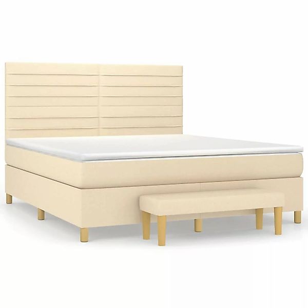 vidaXL Boxspringbett mit Matratze Creme 160x200 cm Stoff1358356 günstig online kaufen