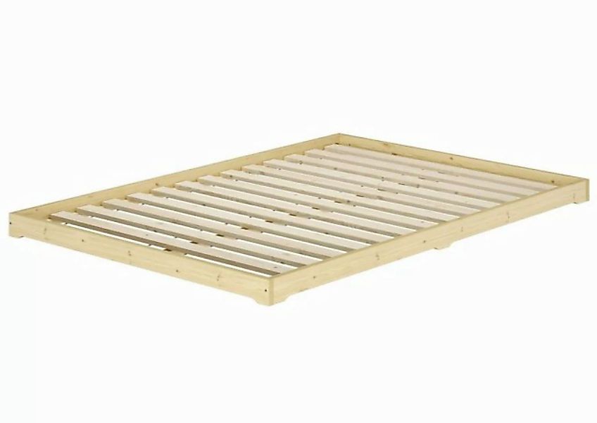 ERST-HOLZ Bett King Size Bett extra niedrig Massivholz Fichte geölt 200x200 günstig online kaufen