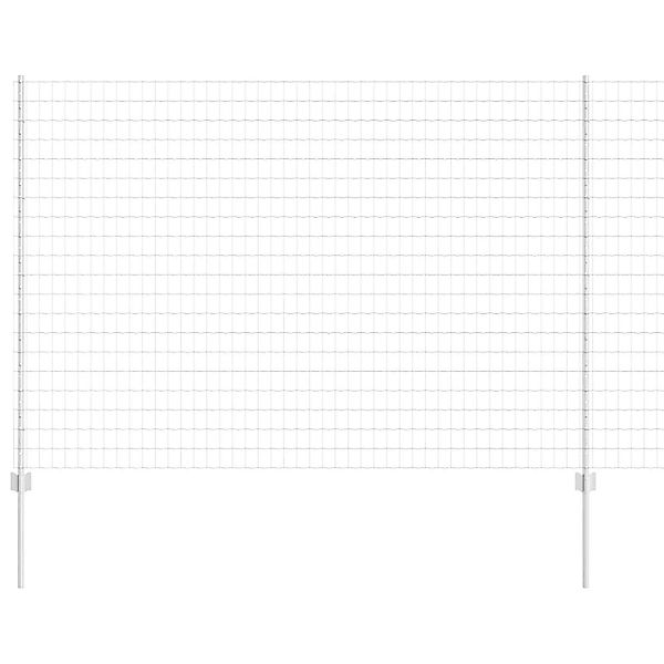 vidaXL Zaun mit Pfosten Silber 1,6 x 10 m Stahl 3336159 günstig online kaufen