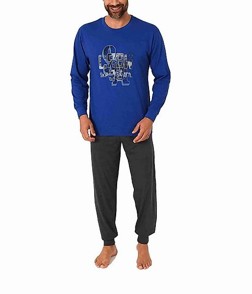 RELAX by Normann Pyjama Herren Schlafanzug langarm mit Bündchen und edlen F günstig online kaufen