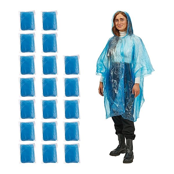 relaxdays Regenponcho Einweg Regenponcho 20er Set günstig online kaufen