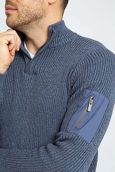 Suitable Mou Half Zip Pullover Blau - Größe M günstig online kaufen