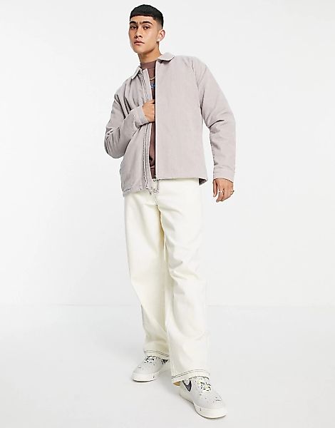 ASOS DESIGN – Harrington-Jacke aus Cord in Grau günstig online kaufen