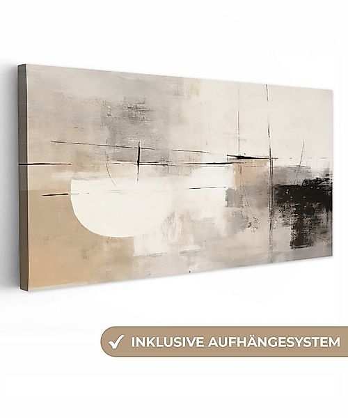OneMillionCanvasses® Leinwandbild Panorama Abstrakt - Kunst - Grau, Fotodru günstig online kaufen