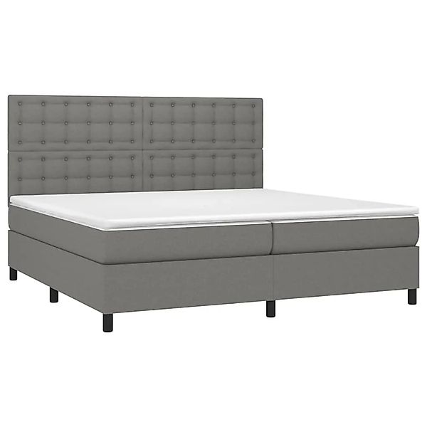 vidaXL Boxspringbett mit Matratze & LED Dunkelgrau 200x200 cm Stoff 3135222 günstig online kaufen