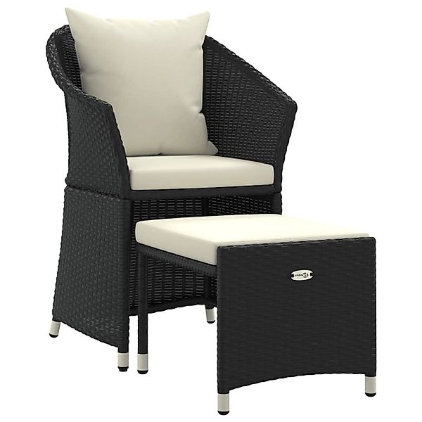 vidaXL 2-tlg Garten-Lounge-Set mit Kissen Schwarz Poly Rattan Modell 2 günstig online kaufen