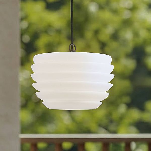 Lindby Außenhängeleuchte Arona,weiß, Kunststoff, Ø 38 cm günstig online kaufen