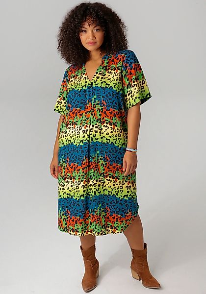 Aniston PLUS Blusenkleid, mit farbenfrohem Animal-Print günstig online kaufen