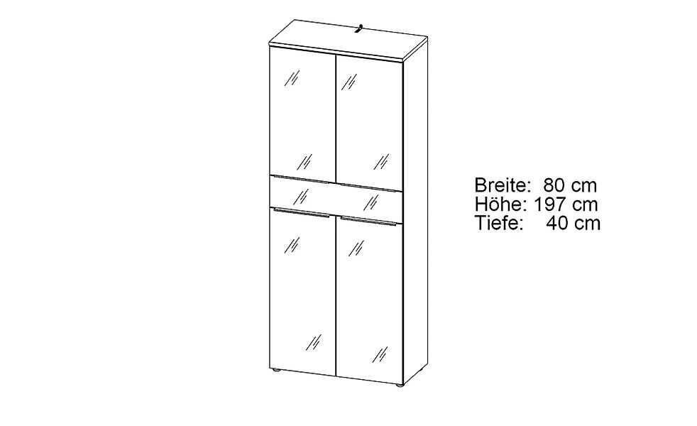 Aktenschrank  Arlau ¦ beige ¦ Maße (cm): B: 81 H: 197 T: 40.0 Schränke > Ak günstig online kaufen