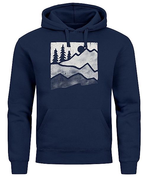 Neverless Hoodie Hoodie Herren Berge Natur Outdoor Printshirt Aufdruck Wand günstig online kaufen