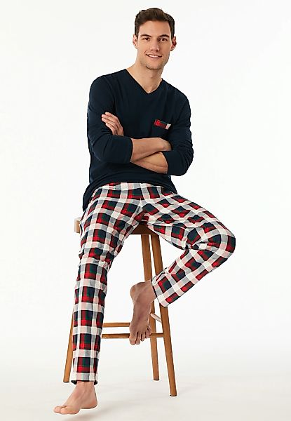 Schiesser Schlafanzug "Family" 2 tlg. V-Ausschnitt, Brusttasche, Langarm, H günstig online kaufen