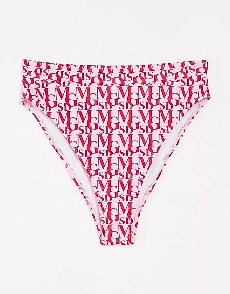 Missguided – Bikinihose mit hohem Beinschnitt in Rosa günstig online kaufen