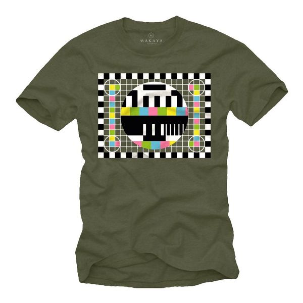 MAKAYA Print-Shirt Testbild Herren Retro Motiv günstig online kaufen
