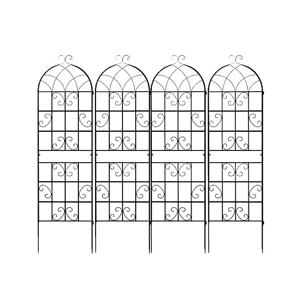 Costway Rankgitter Metall 4er Set Gartenzaun Schwarz 180 x 50 cm günstig online kaufen