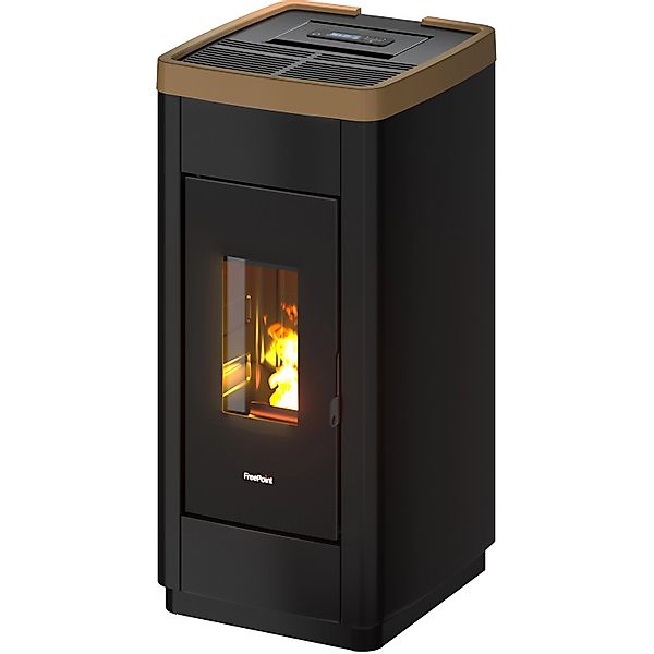Freepoint Pelletofen FreePoint Pelletofen LIFE Stahl Schwarz-Gold 8,5 kW günstig online kaufen