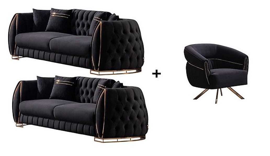 BENEDO MÖBEL Polstergarnitur Luana Sofa Handarbeit Massivholz Hochwertiger günstig online kaufen