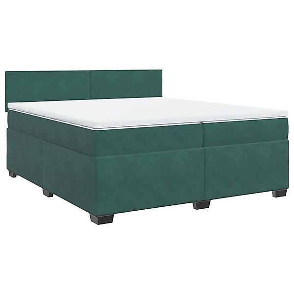 vidaXL Boxspringbett mit Matratze Dunkelgrün 200x200 cm Samt 3286399 günstig online kaufen