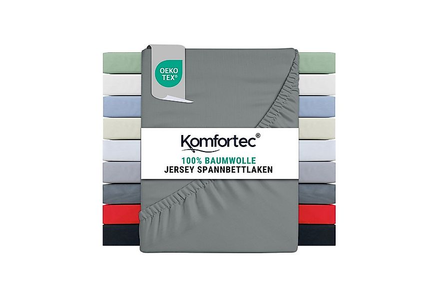 Komfortec Spannbettlaken Jersey Spannbettuch, 90x200, 140x200, 160x200, 180 günstig online kaufen