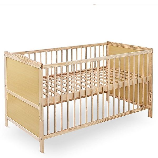 jonka Babybett Leni - Natur, Kinderbett 70 x 140 cm - umbaubar zu Juniorbet günstig online kaufen