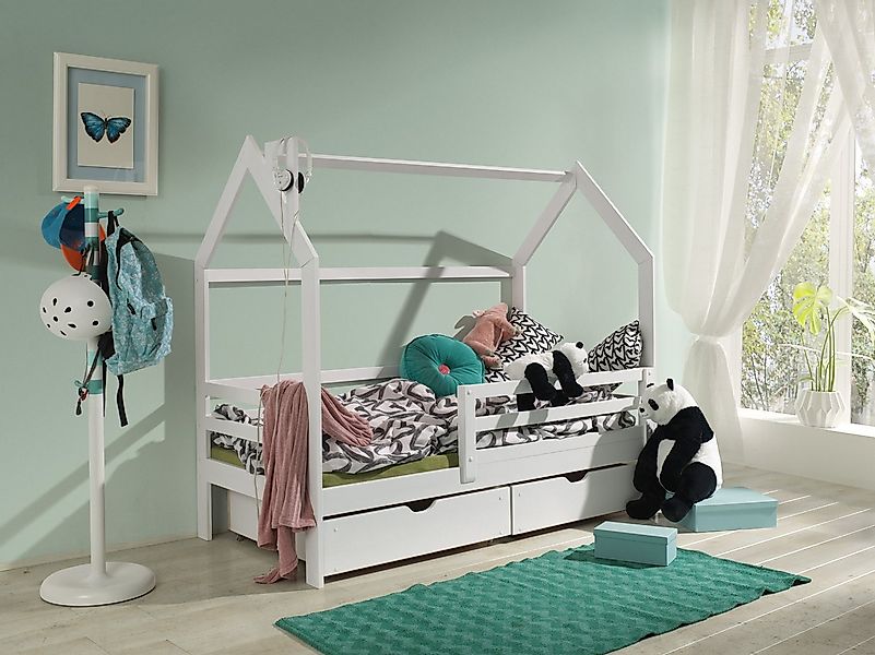 thematys Kinderbett Hausbett Jugendbett mit 2 Schubladen mit abnehmbaren Ra günstig online kaufen