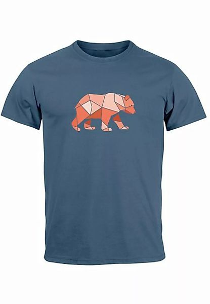 Neverless Print-Shirt Herren T-Shirt Polygon Grafik Bär Outdoor Motive Prin günstig online kaufen