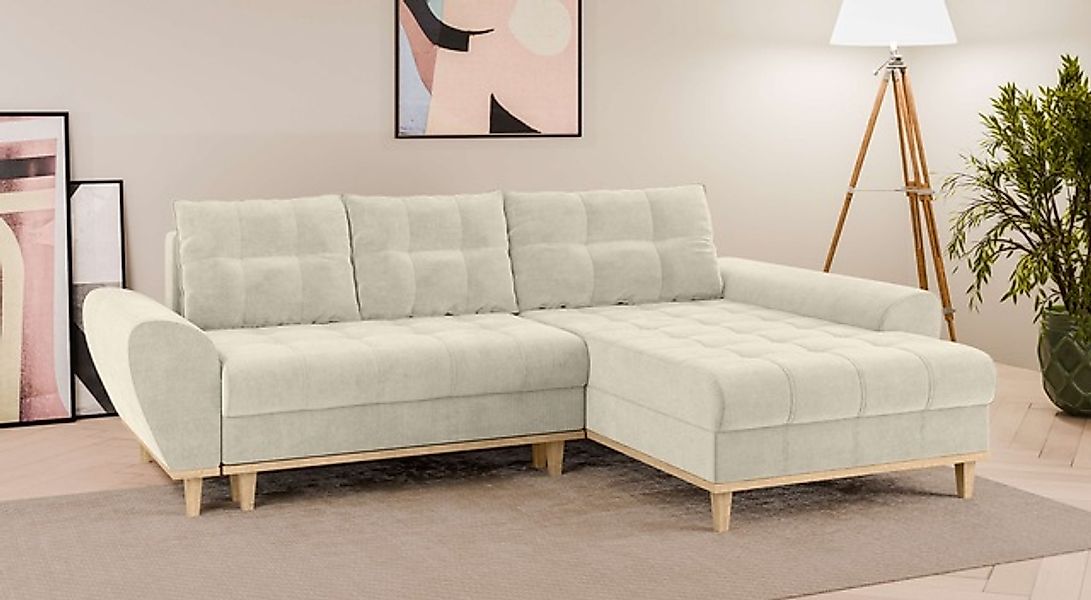 Home affaire Ecksofa "Ahrdorf mit Bettfunktion und Bettkasten, Maße: B/H/T günstig online kaufen