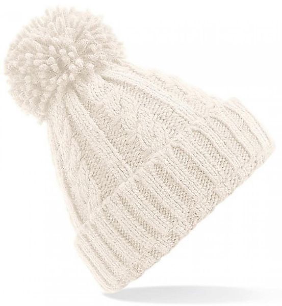 Beechfield® Bommelmütze Damenmütze Cable Knit Melange günstig online kaufen