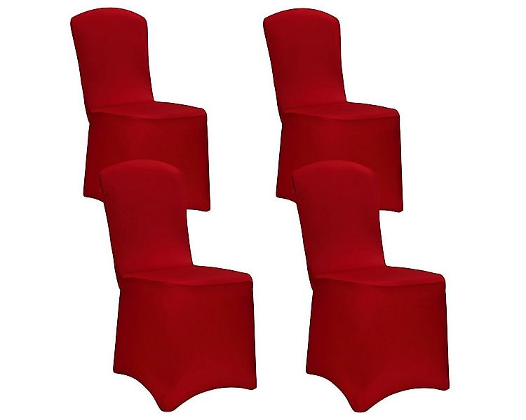 Detex Stuhlhusse, 4er Set Stretch Hussen Rot Weihnachten Überzüge günstig online kaufen