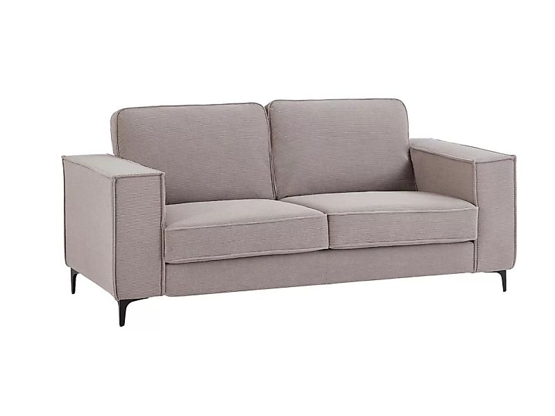 Sofa 3-Sitzer - gerippter Samtstoff - Grau - OLMEDA günstig online kaufen