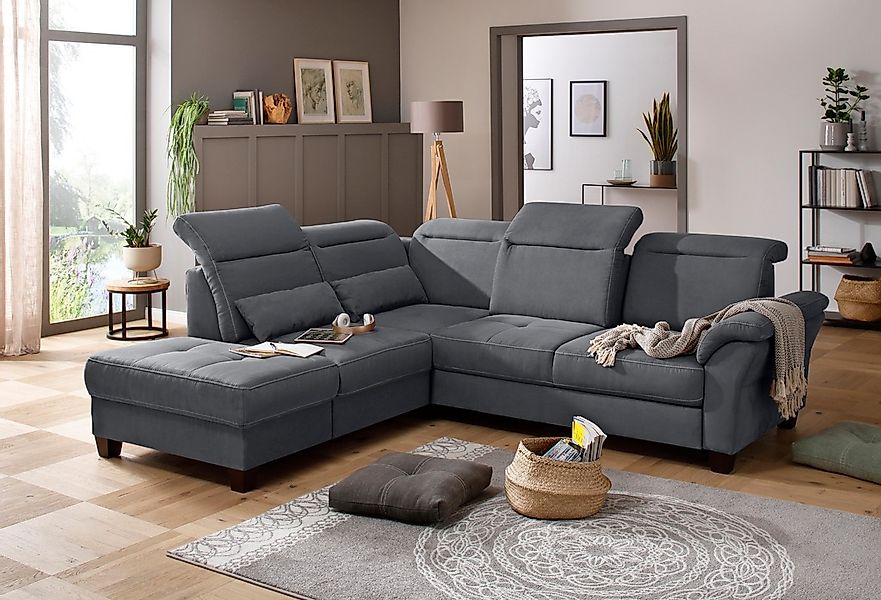Home affaire Ecksofa "Solvei L-Form" wahlweise auch mit Kopfteilverstellung günstig online kaufen