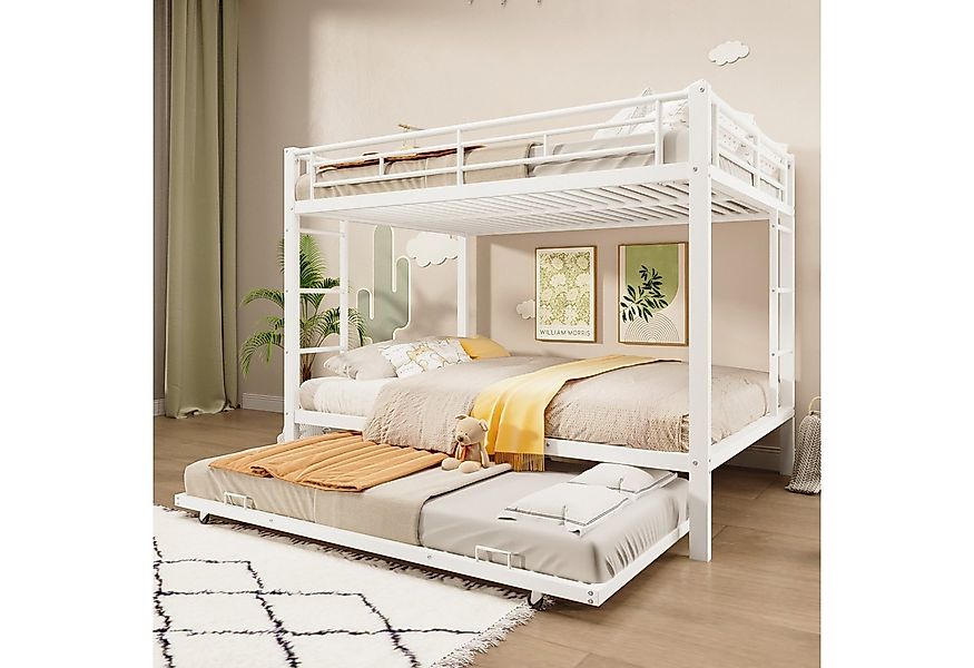 Flieks Etagenbett, Metallbett Hochbett Kinderbett 140x200cm mit Ausziehbett günstig online kaufen