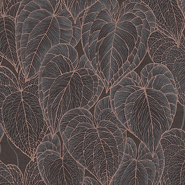PROFHOME 781282-GU Natur Tapete Floral schimmernd Braun Schwarz Gold 0,53 m günstig online kaufen