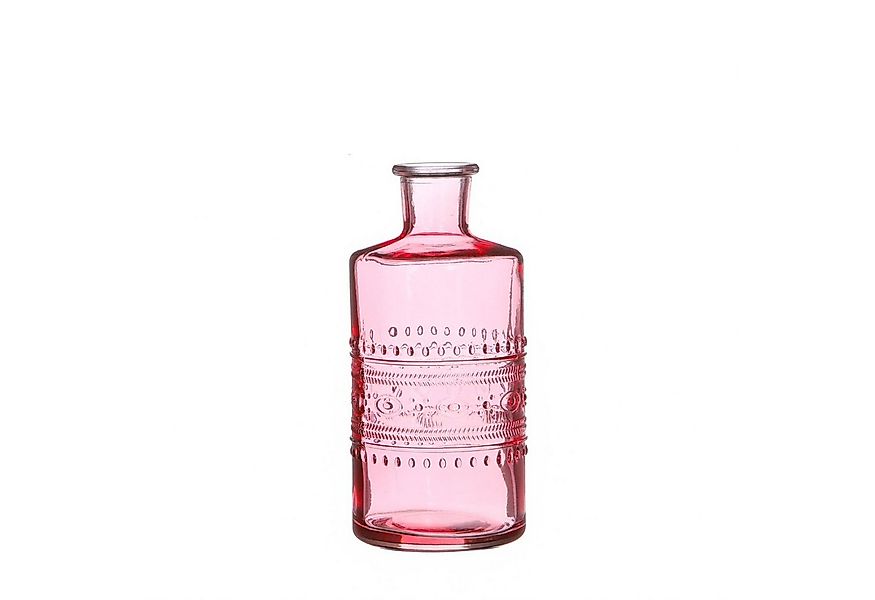 NaDeco Dekovase Glas Flasche Porto in Hellpink h. 14,5 cm Ø 7,5 cm günstig online kaufen