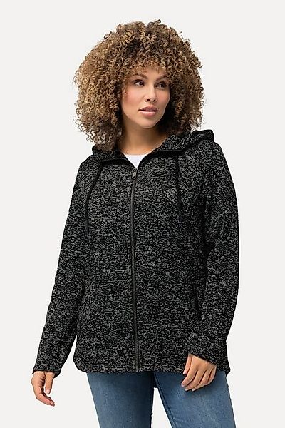 Ulla Popken Sweatjacke Strickfleece-Jacke Kapuze Reißverschlusstaschen günstig online kaufen