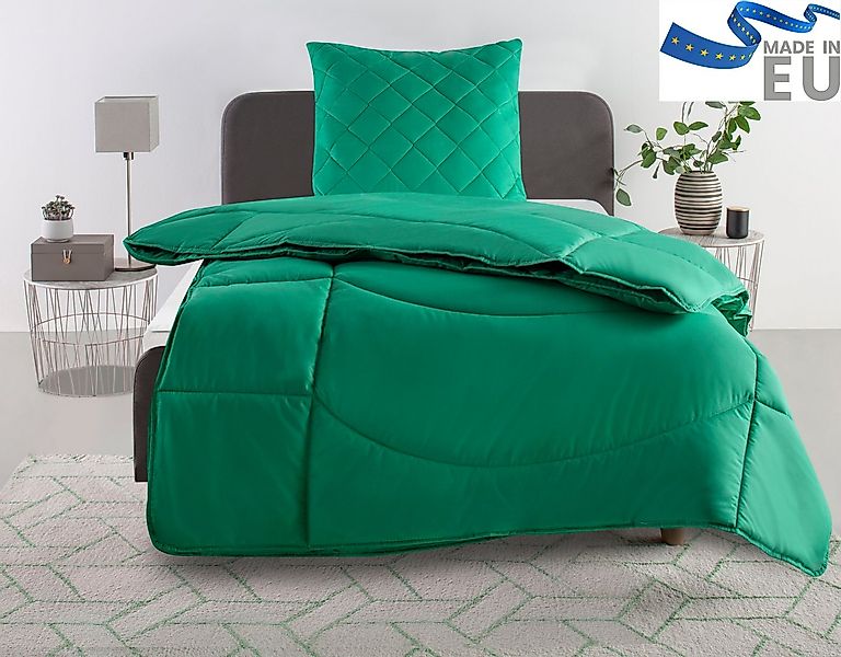 my home Steppbett + Kopfkissen Microlux, Bettdecke 135x200 cm, 155x220 cm, günstig online kaufen