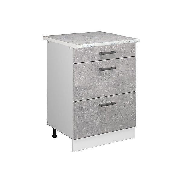 Vicco Schranksystem R-Line, Beton/Weiß, 60 cm günstig online kaufen