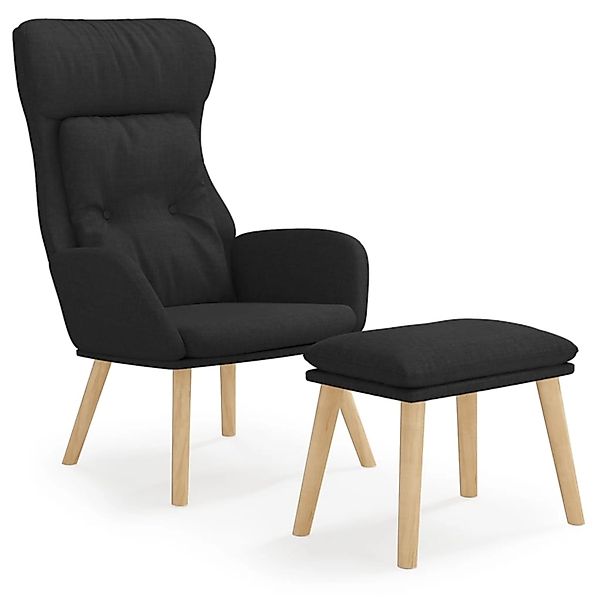 vidaXL Relaxsessel mit Hocker Schwarz Stoff Modell 17 günstig online kaufen