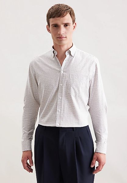 seidensticker Flanellhemd "Schwarze Rose" Regular 1/1 Button-Down-Kragen Ka günstig online kaufen