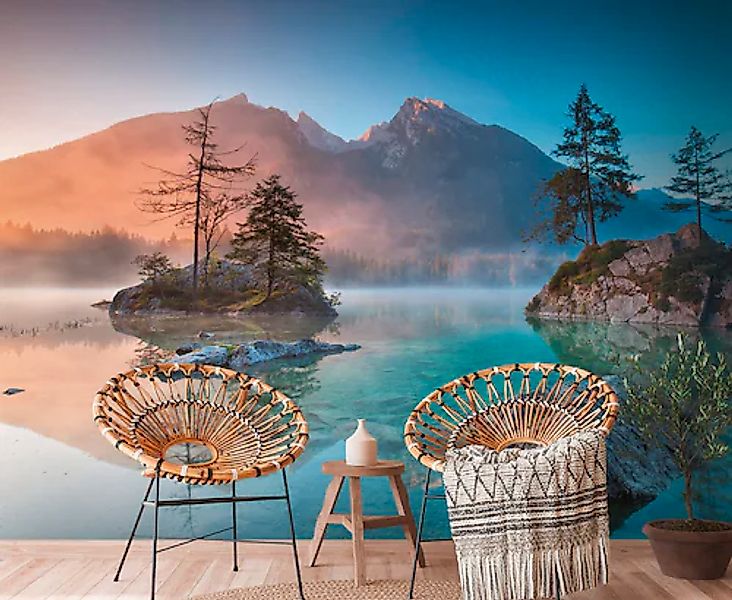 A.S. Création Vliestapete »Fototapete Alpenpanorama See Morgenstimmung« mat günstig online kaufen