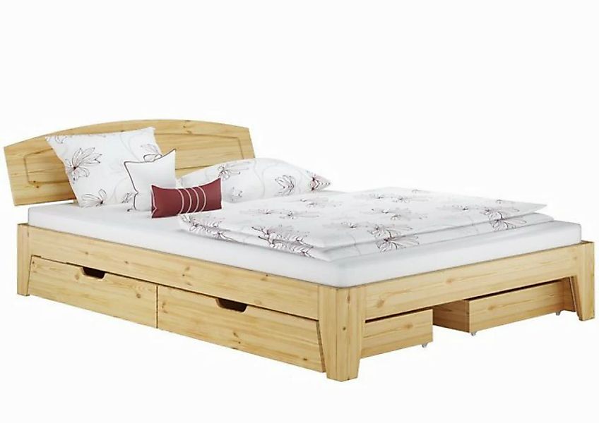 ERST-HOLZ Bett Doppelbett Echtholzbett 140x200 Kiefer massiv Zubehör wählba günstig online kaufen