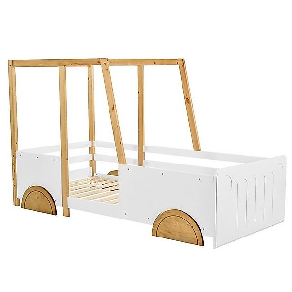 Gotagee Kinderbett Einzelbett Autobett Mit MDF-Rädern Bettgestell Flaches B günstig online kaufen